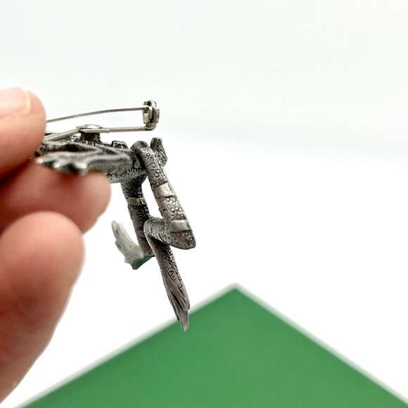 JJ Frog‎ Pin Brooch Silver Tone Pewter Textured wiggle legs Animal Jewelry - Picture 6 of 8